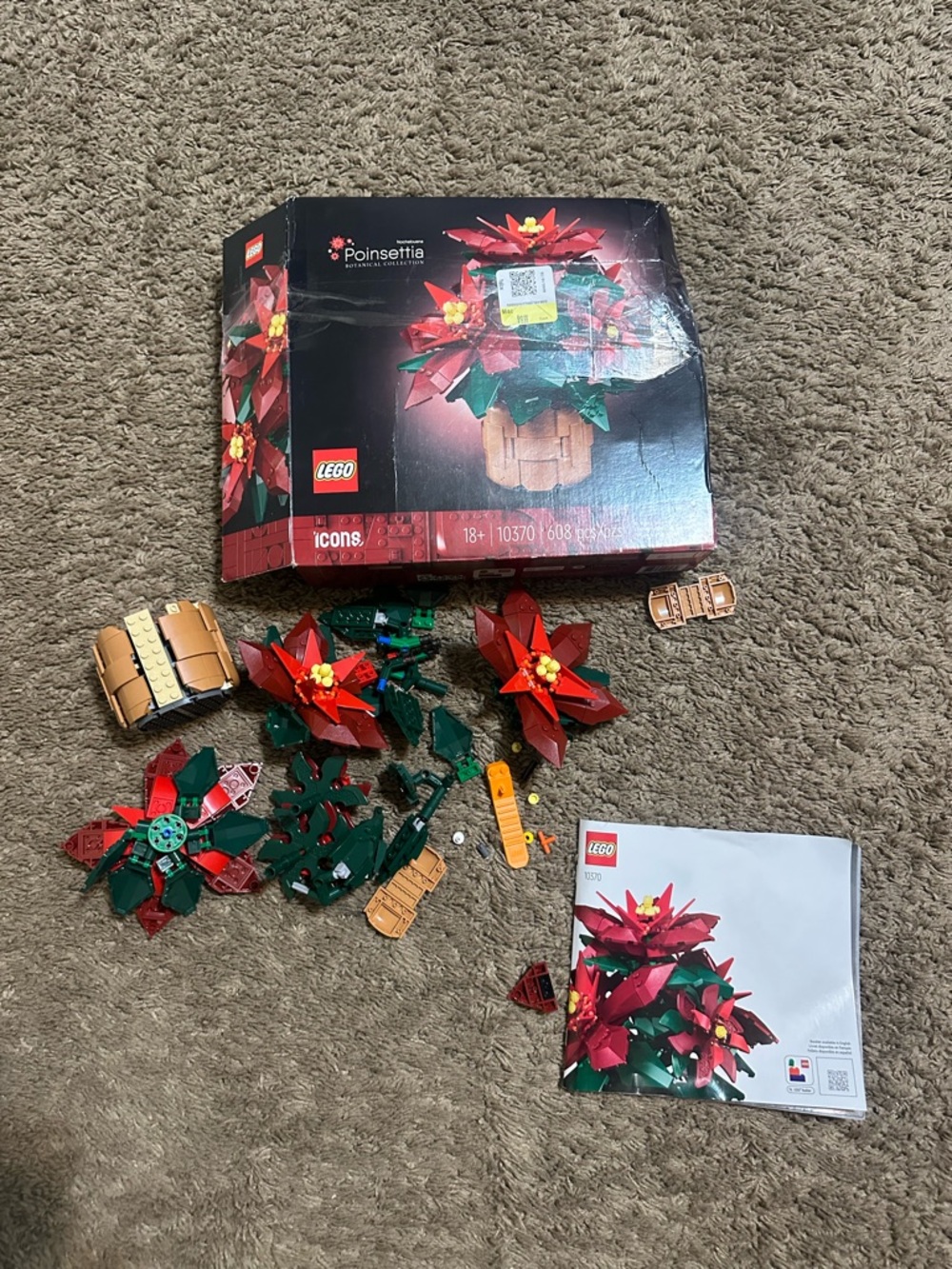 LEGO Red & Green Poinsettia Floral Set